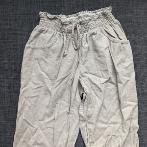 A. Byer Tan Smocked Waist Pants